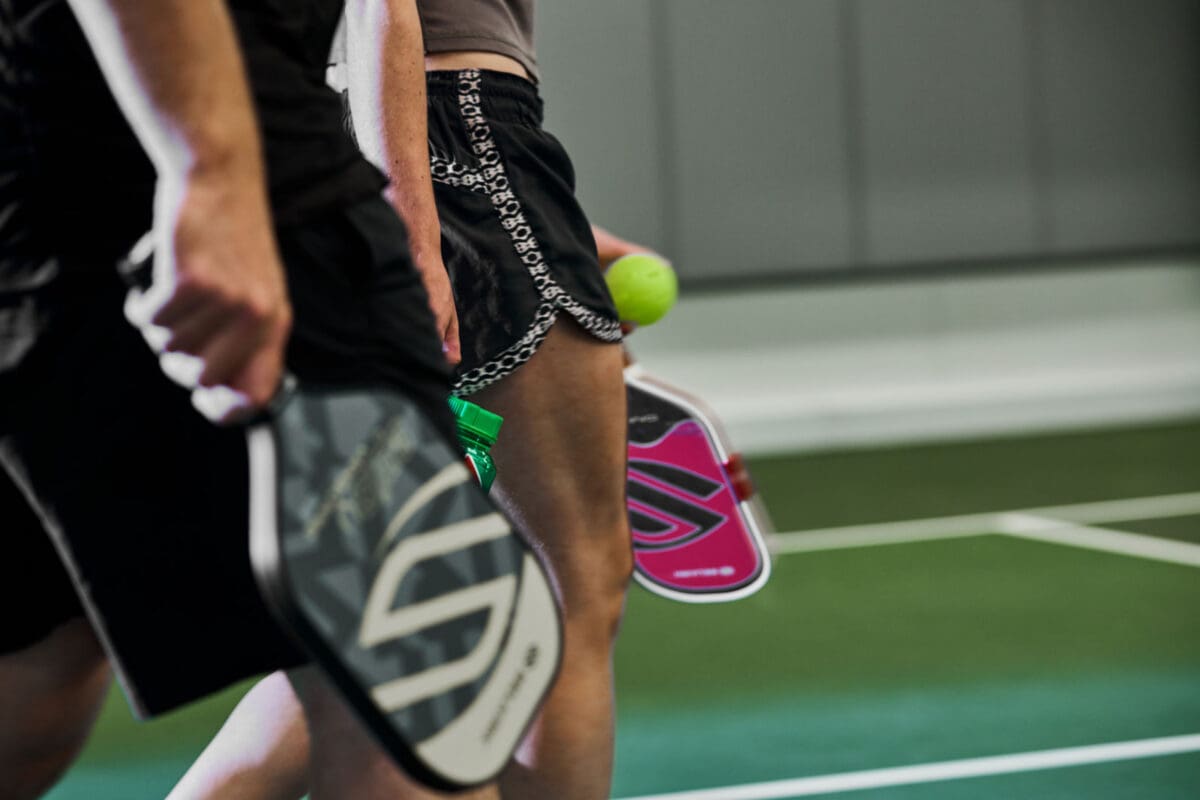 Close up shot pickleball players